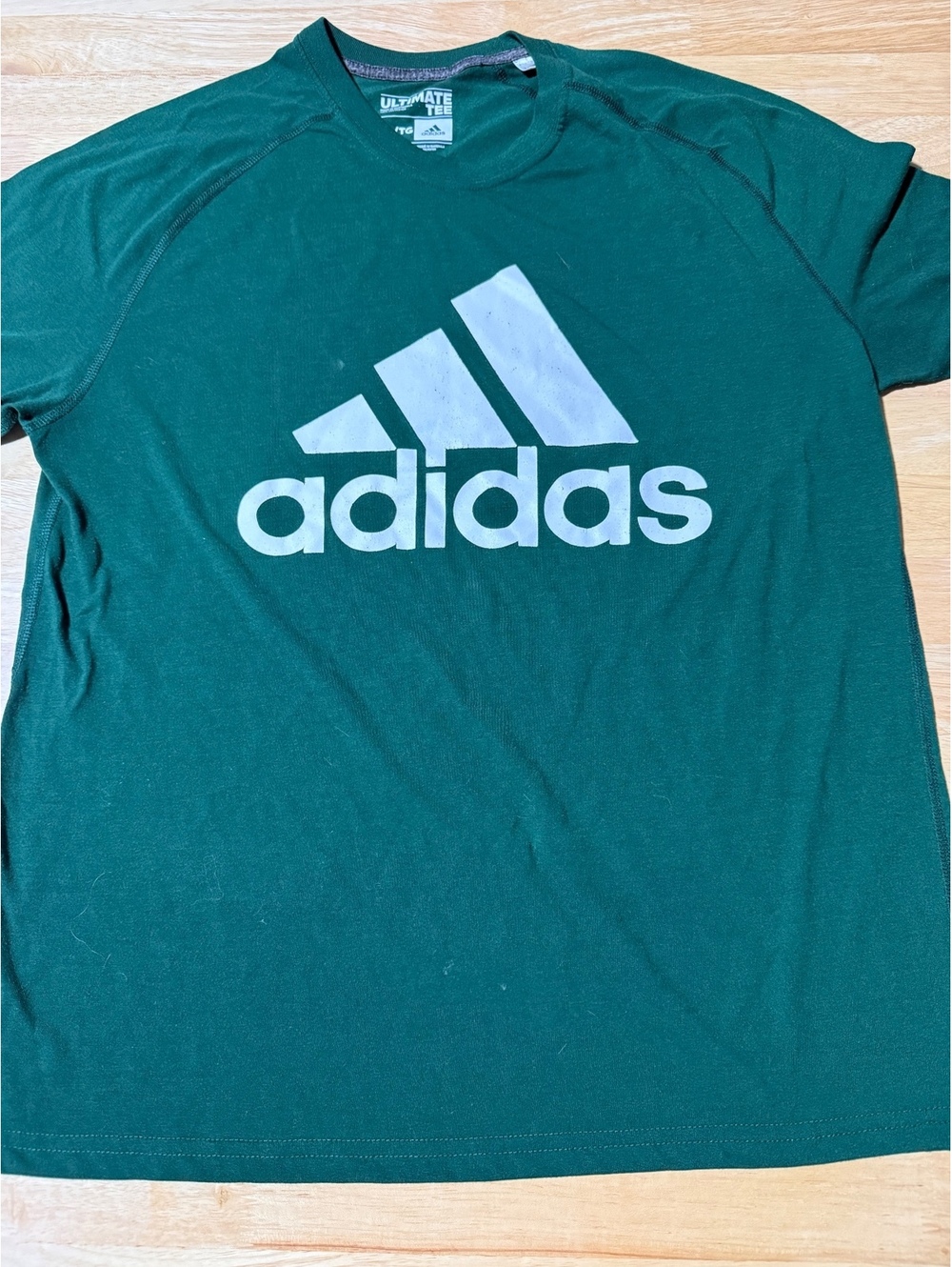 Men’s Adidas Ultimate Tee XL Dark Forest Green Climalite Short Sleeve Shirt